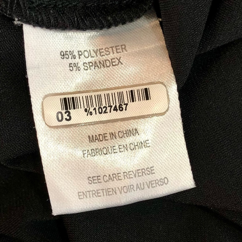 Samuel Dong pleated chiffon front dress stretch jersey cap sleeve black white M - Picture 8 of 10